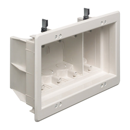 4 Gang Inset Outlet Wh - Arlington Recessed 4 Gang White Outlet
