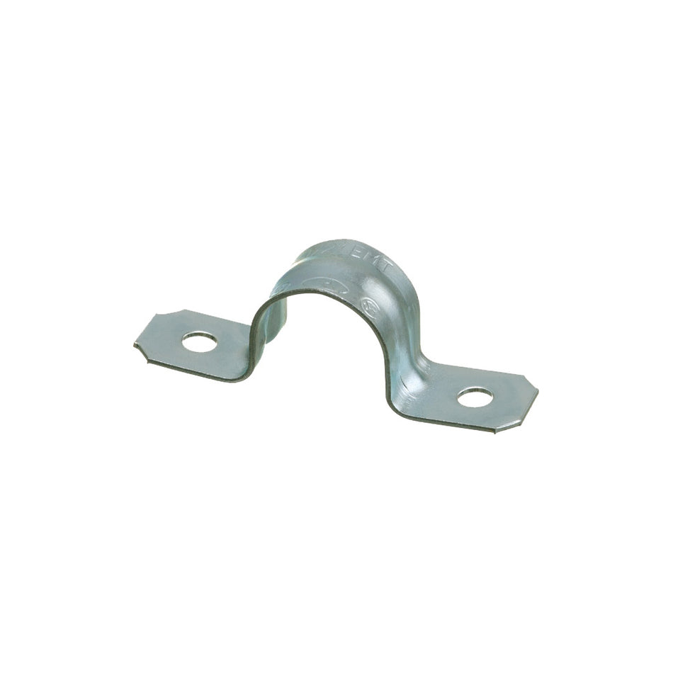 Arlington 1-1/2" 2-Hole EMT Strap, Plated Steel
