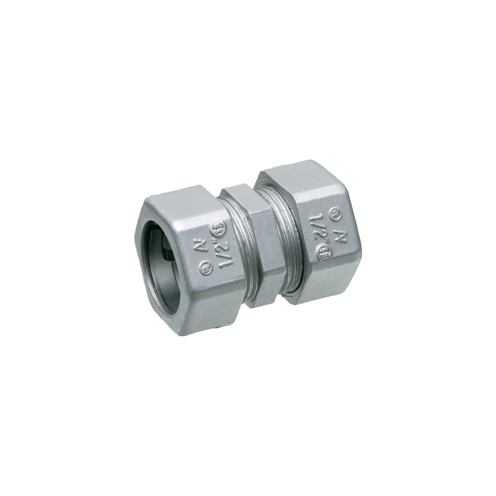 Arlington 1/2" EMT Comp. Coup., Zinc Die-Cast, Rain Tight