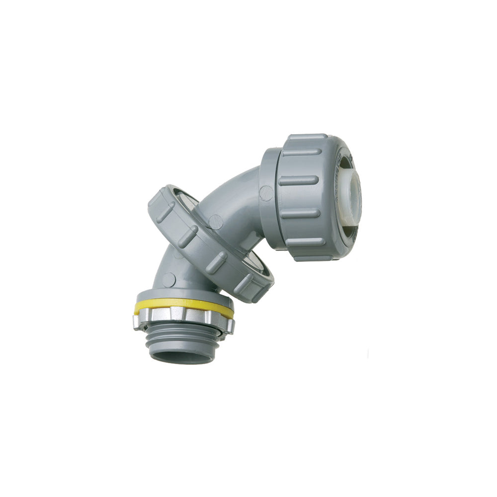 Arlington 1/2" PVC LT Connector 0-90° Non-Metallic, Black