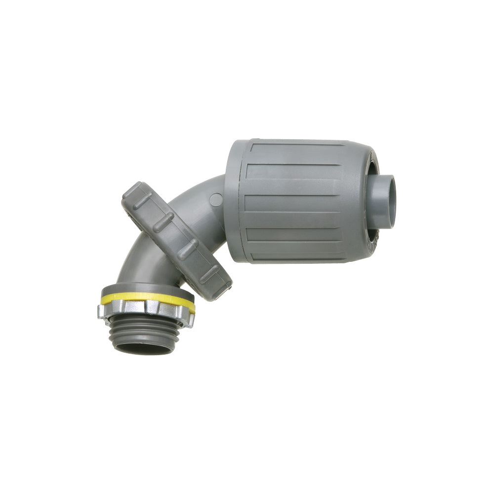 Arlington 1/2" PVC LT Zero to 90 Snap2It Connector, Non-Metallic