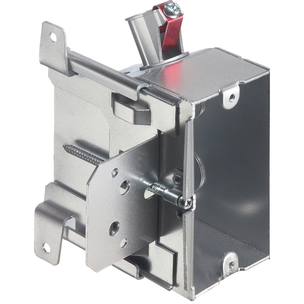 Arlington 1 G Steel/Bx with 4010Ast Connector - Adjustable Outlet