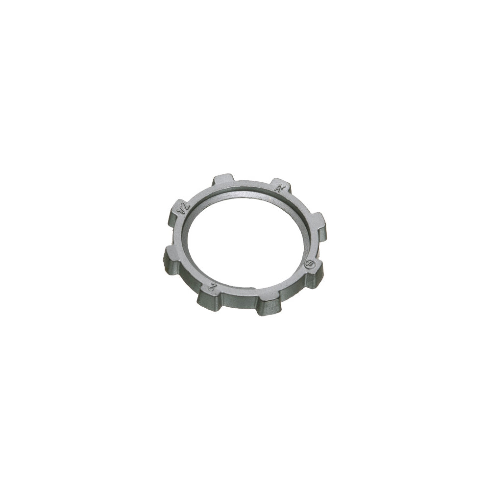 Arlington 2" Die Cast Locknut - Zinc with Cast Thread,