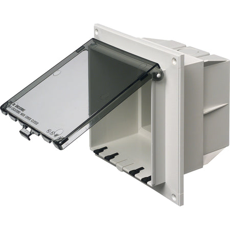 Arlington 2 Gang Clear Retrofit - Weatherproof Low Profile Cover