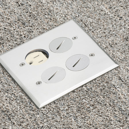Arlington 2 Gang Nickel Fbox Kit - Steel Floor Box & Cover