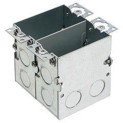 Arlington 2 Gang Stl Flr Comb Bx - 36 cu. in, 1/2" Knockouts