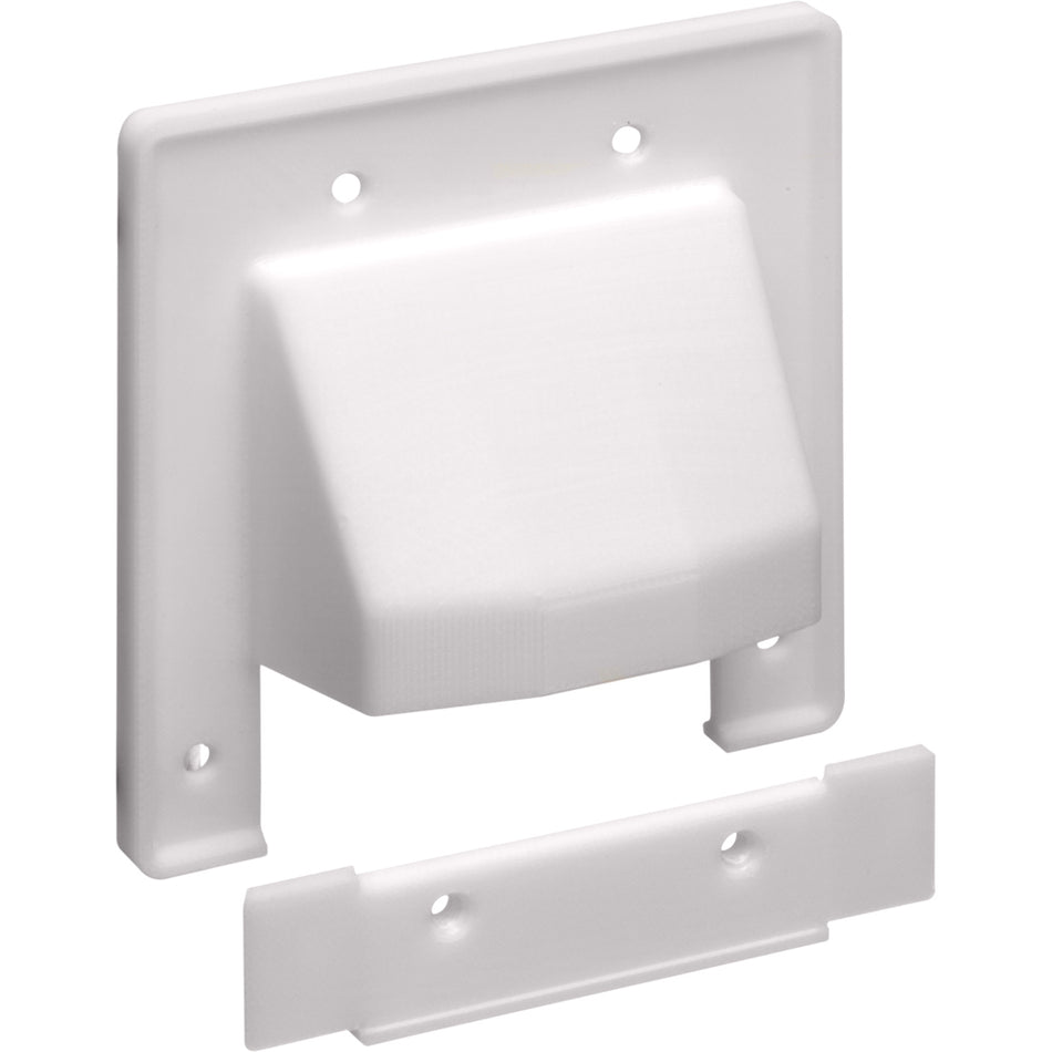 Arlington 2G 2Pcs Scoop Plate/Wht - Reversible Cable Plate