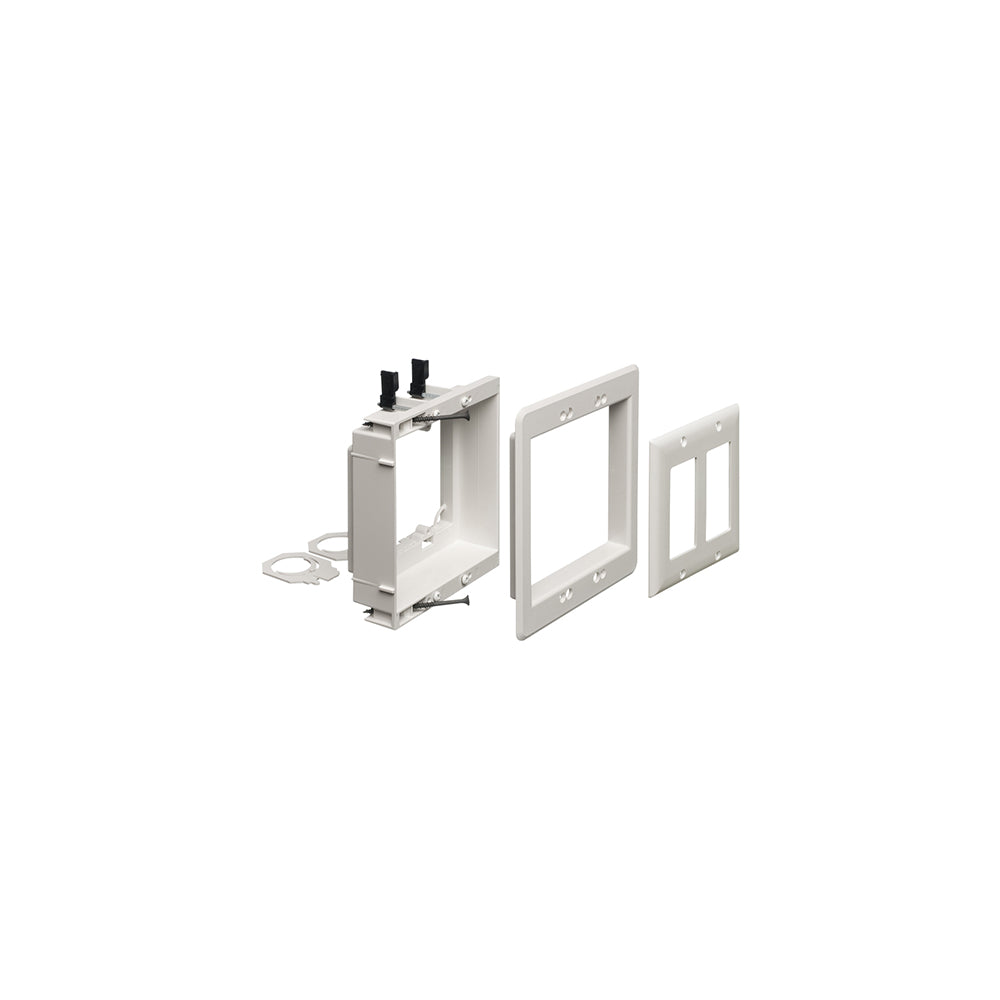 Arlington 2G Low Volt. Mtg Brack Wh - Recessed, Paintable, 2-Gang