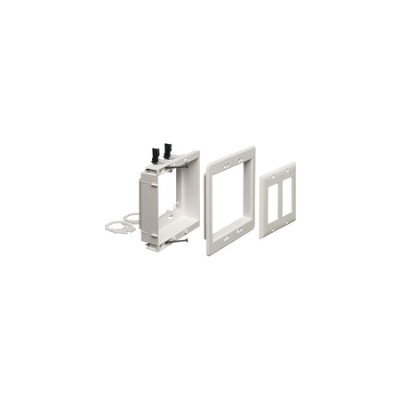 Arlington 2G Low Volt. Mtg Brack Wh - Recessed, Paintable, 2-Gang