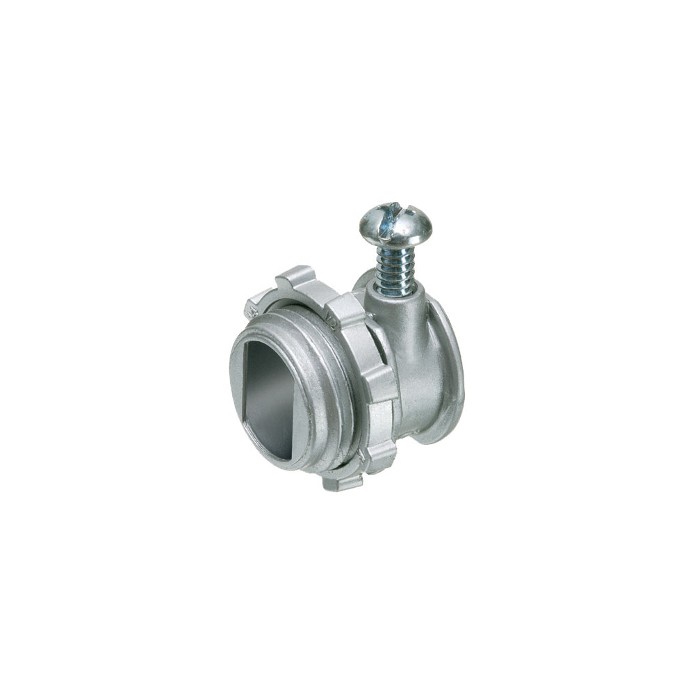 Arlington 3/8" Bx Conn Rnd End - Zinc Die-Cast Connector, 100 Pack