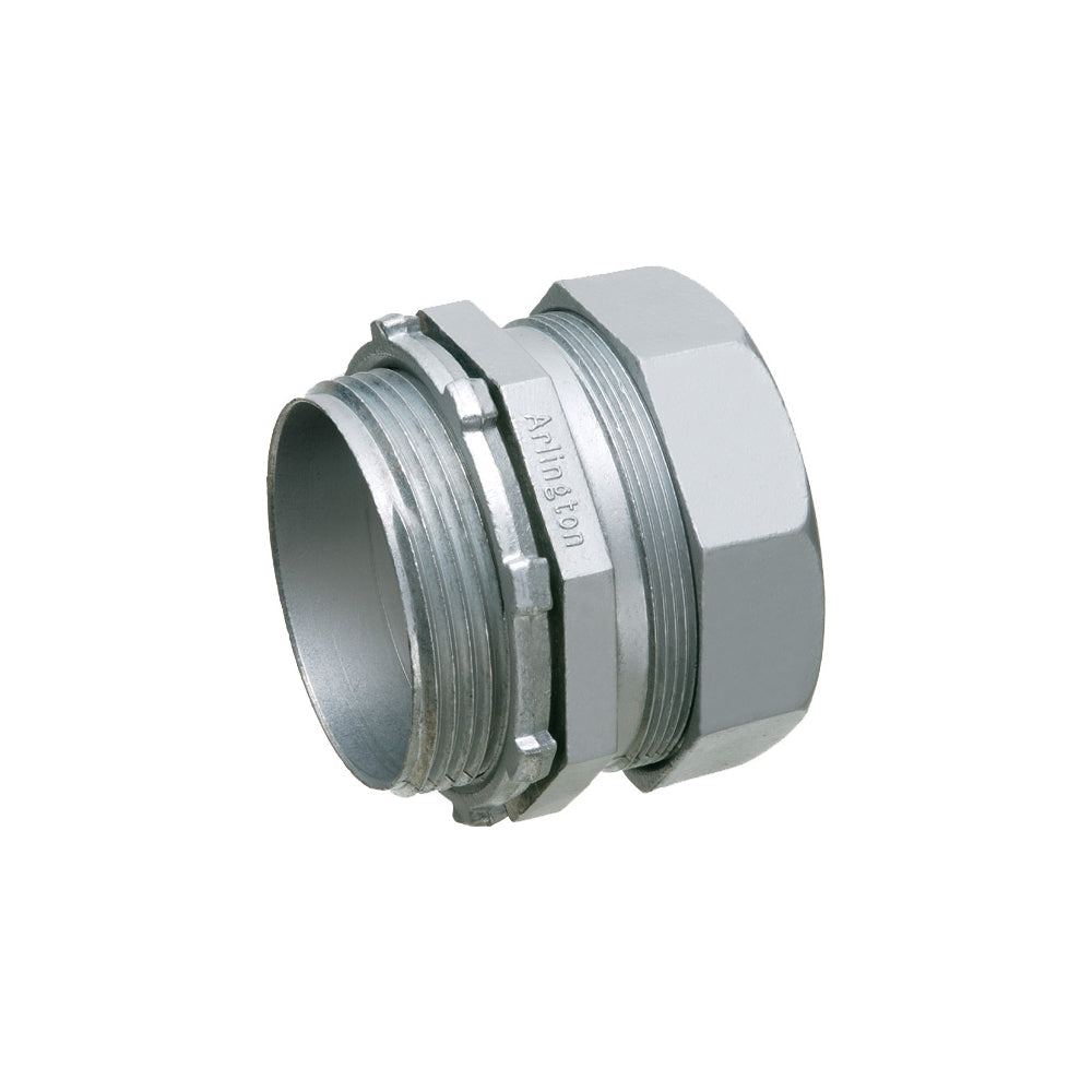 Arlington 3" EMT Comp. Connector - Zinc, Concrete & Rain Tight, , ARLINGTON - Maple Electric Supply 