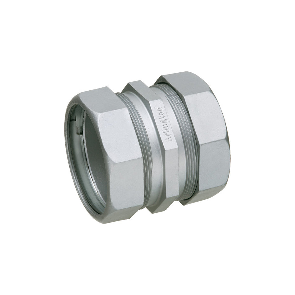 Arlington 4" EMT Comp. Coupling - Zinc, Concrete & Rain Tight, , ARLINGTON - Maple Electric Supply 