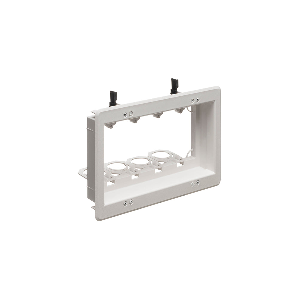 Arlington 4G Low Volt Mtg Brckt - Recessed, 4 Gang, White