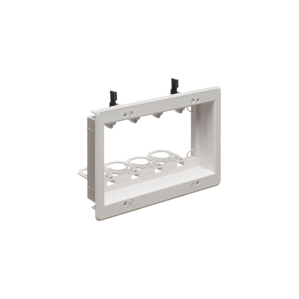 Arlington 4G Low Volt Mtg Brckt - Recessed, 4 Gang, White