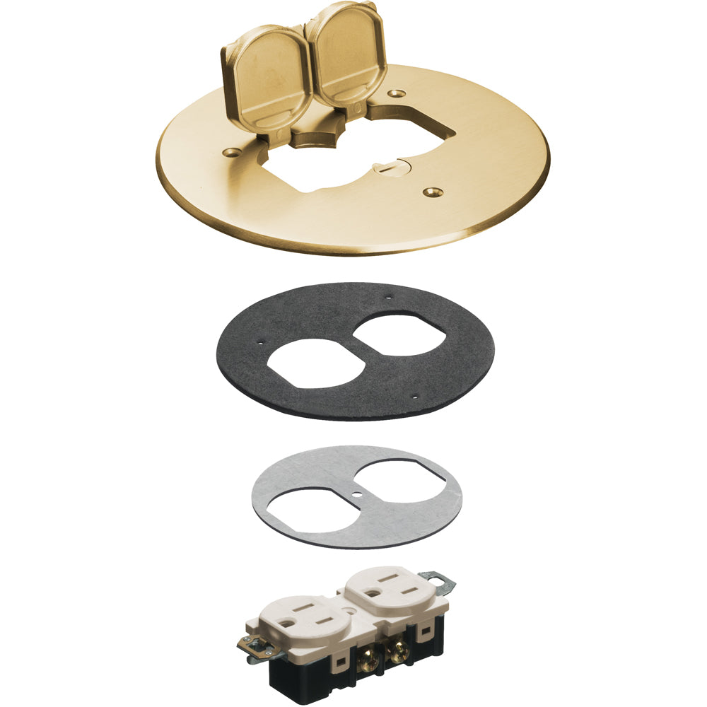 Arlington 6" Brass Cvr Kit W/Lr And Flip Lids - Durable & Level