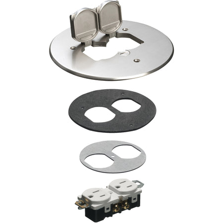 Arlington 6" Nickel Cover Kit 2 Fl - Dual Flip Lids