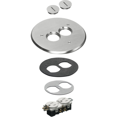 Arlington 6" Nickel Cvr Kit w/Leveling Ring & Plugs