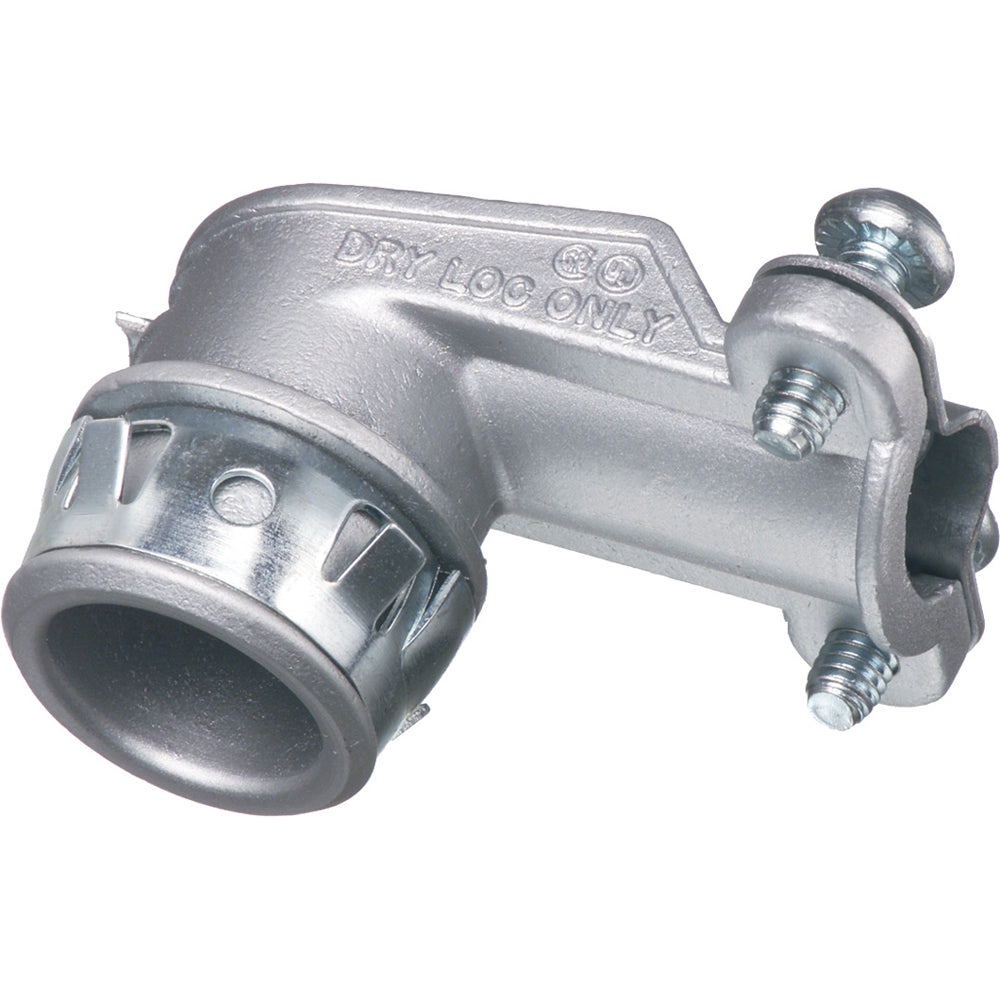 Arlington 90 Deg Snap-Tite Conn - Zinc Flex Connector 50 Pack