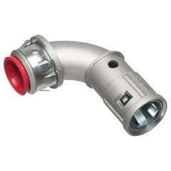 Arlington 90 Deg Snap2It Ins 3/8 Cable Connector, Zinc Die-Cast