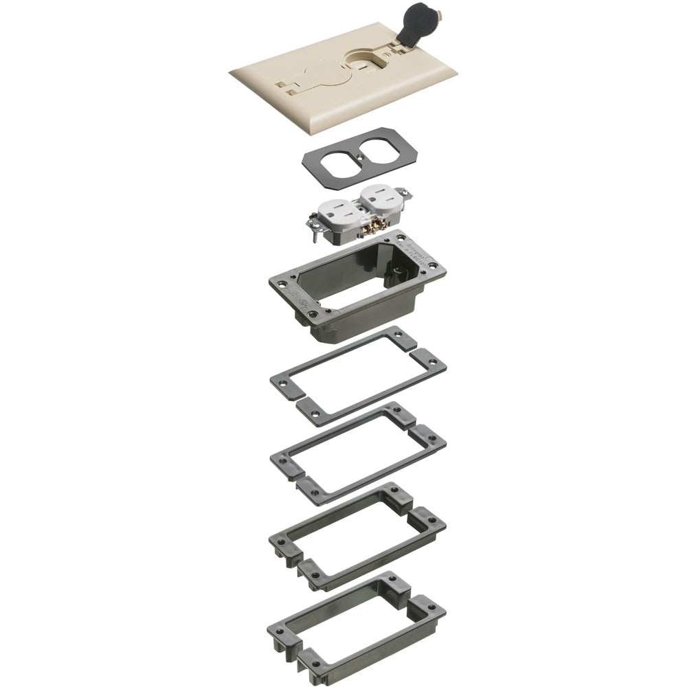 Arlington Alm Flip Lid Conc Kit - Light Almond Trim for Floor Boxes