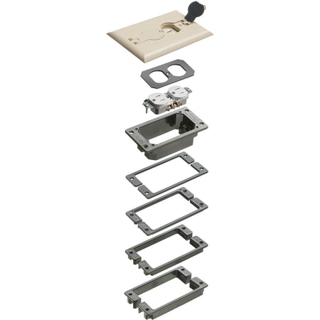 Arlington Alm Flip Lid Conc Kit - Light Almond Trim for Floor Boxes