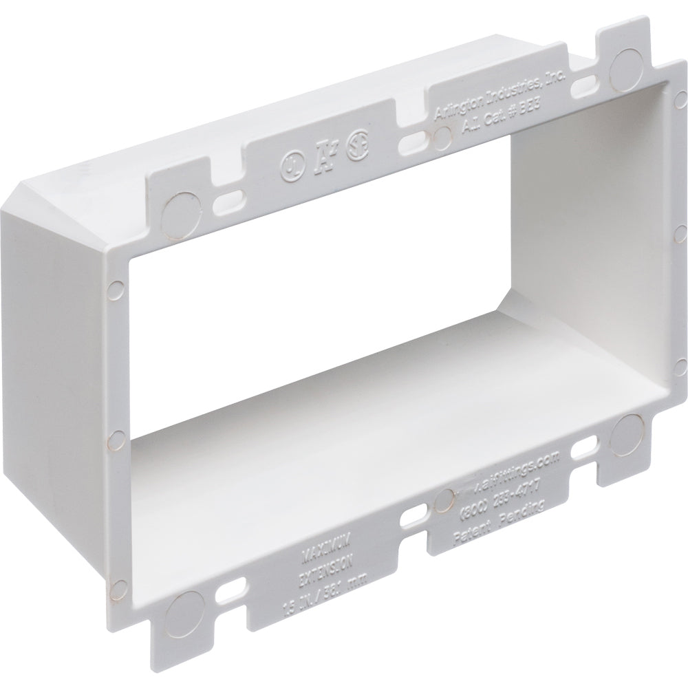 Arlington BE3 - Triple Gang Box Extend by Arlington - 3 Gang, 10 Pack, Fire Rated