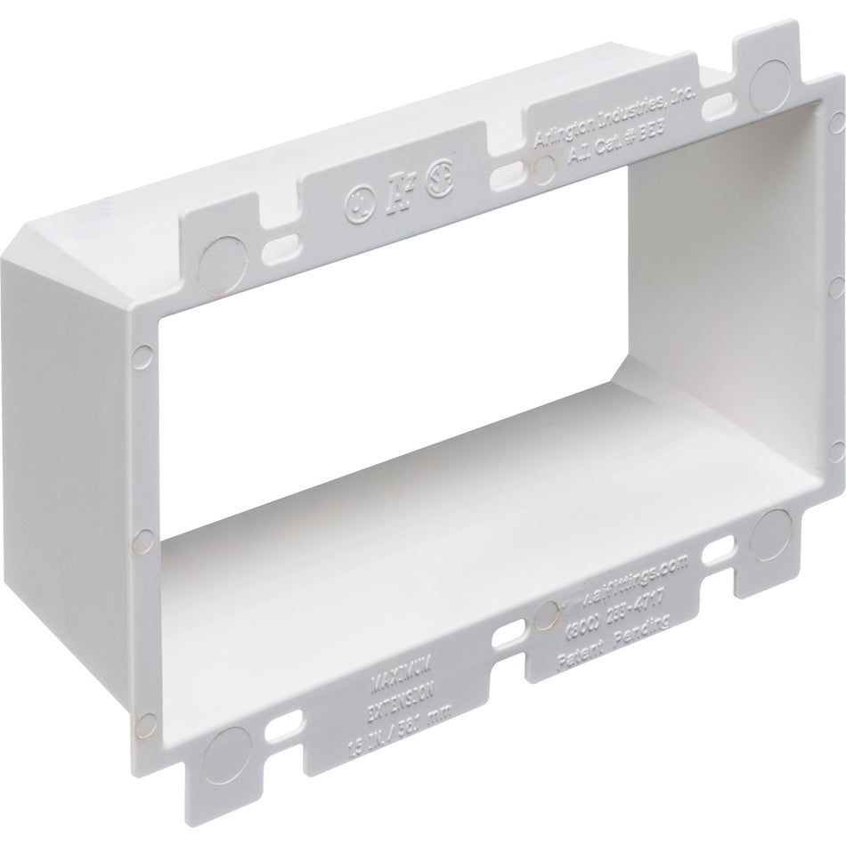 Arlington BE3 - Triple Gang Box Extend by Arlington - 3 Gang, 10 Pack, Fire Rated