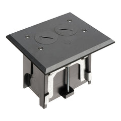 Arlington Black Adj Floor Box - Non-Metallic, Tamper Resistant
