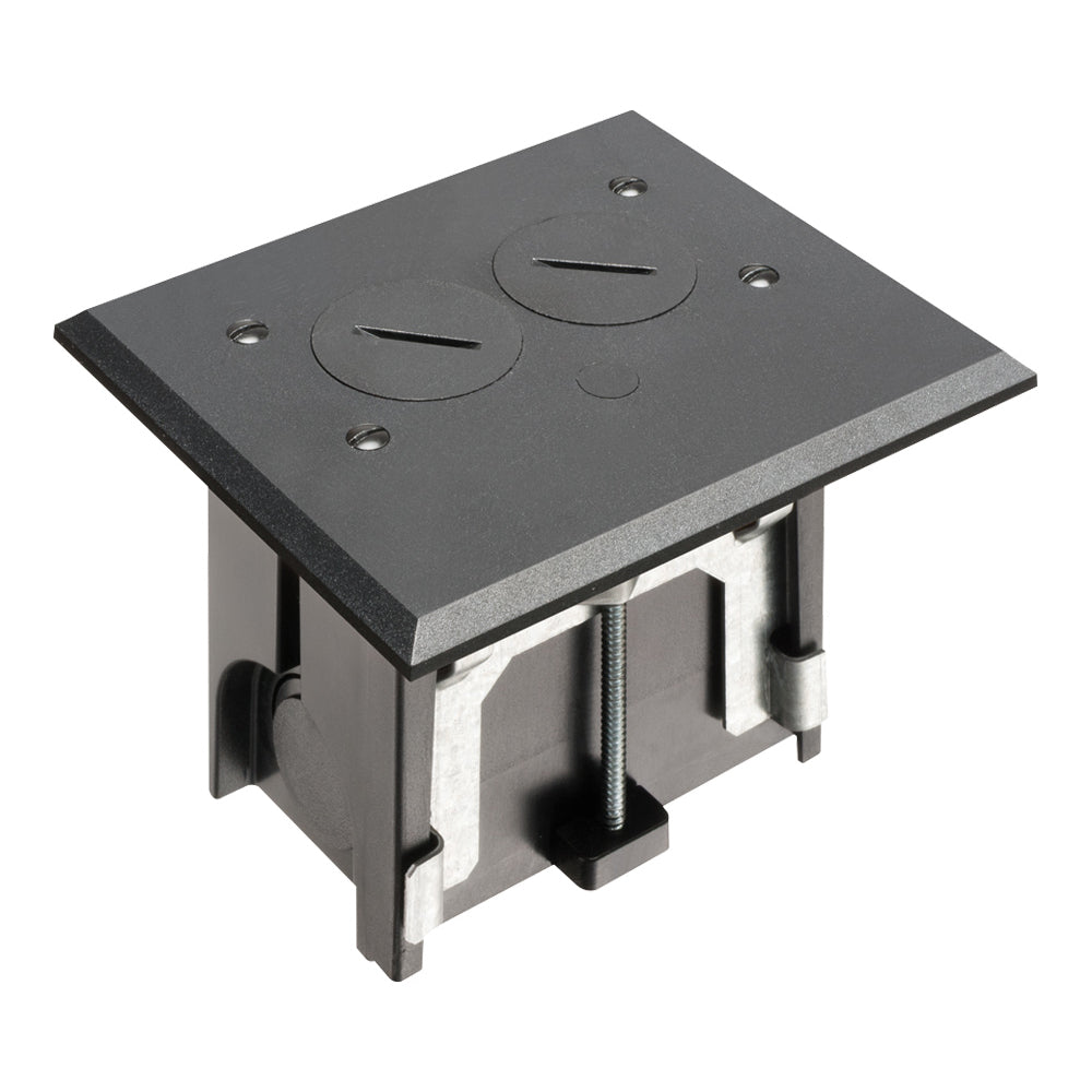 Arlington Black Adj Floor Box - Non-Metallic, Tamper Resistant