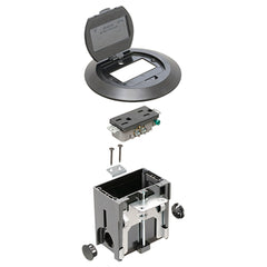 Arlington Black Round Flr Box - Adjustable Non-Metallic Floor Box