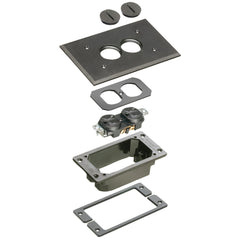Arlington Black Trim Kit for Concrete Floor Boxes - Non-Metallic