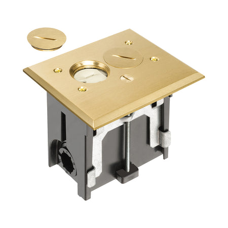 Arlington Brass Adj Floor Box - Includes Duplex Receptacle