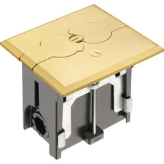 Arlington Brass Floor Box - Flip Lids & Tamper Resistant Receptacle