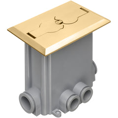 Arlington Brass Floor Box - Metallic Concrete Box with Flip Lids