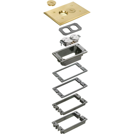Arlington Brass Trim Kit-Concret for Concrete Floor Boxes - 1 Pack