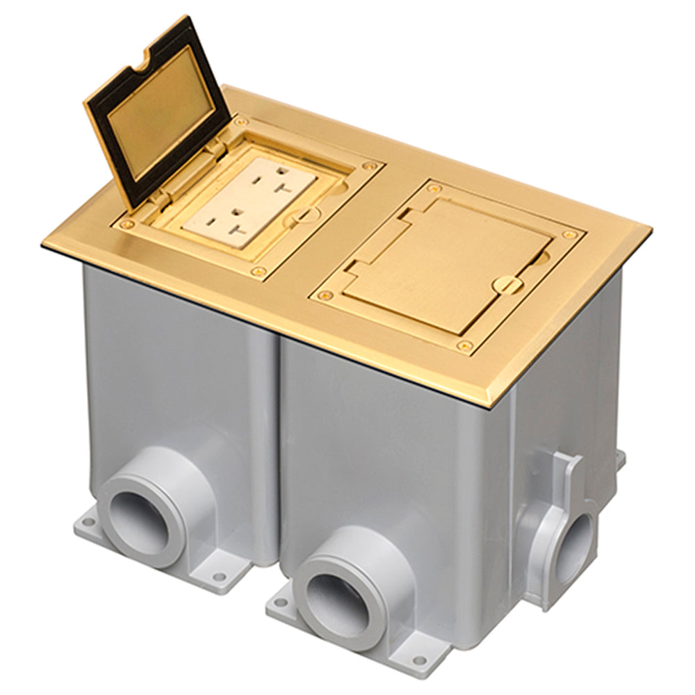 Arlington Brass Two Gang Floor B - Decorator Receptacle Kit