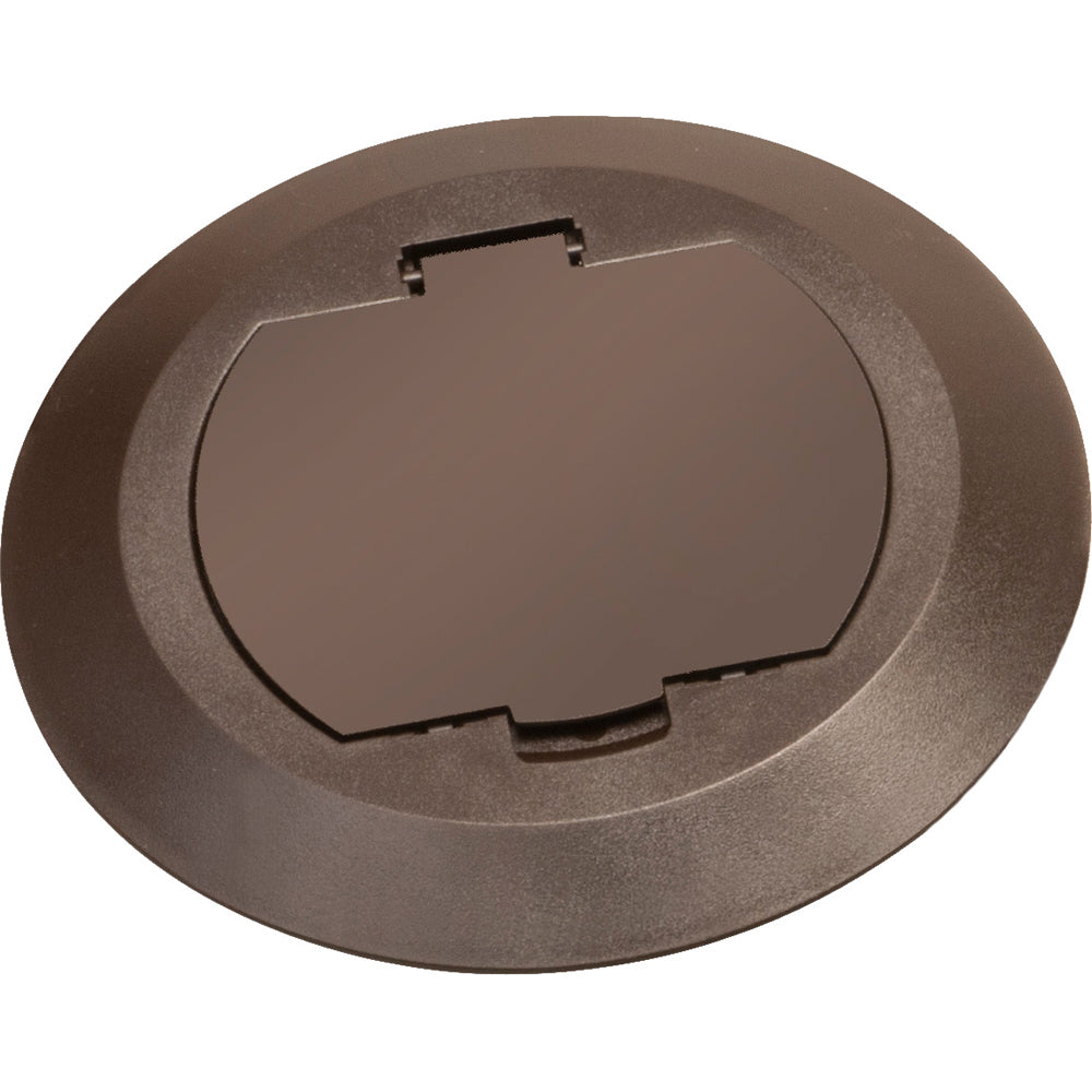 Arlington Brown Floor Box Cover - Round Plastic Kit with Flip Lid