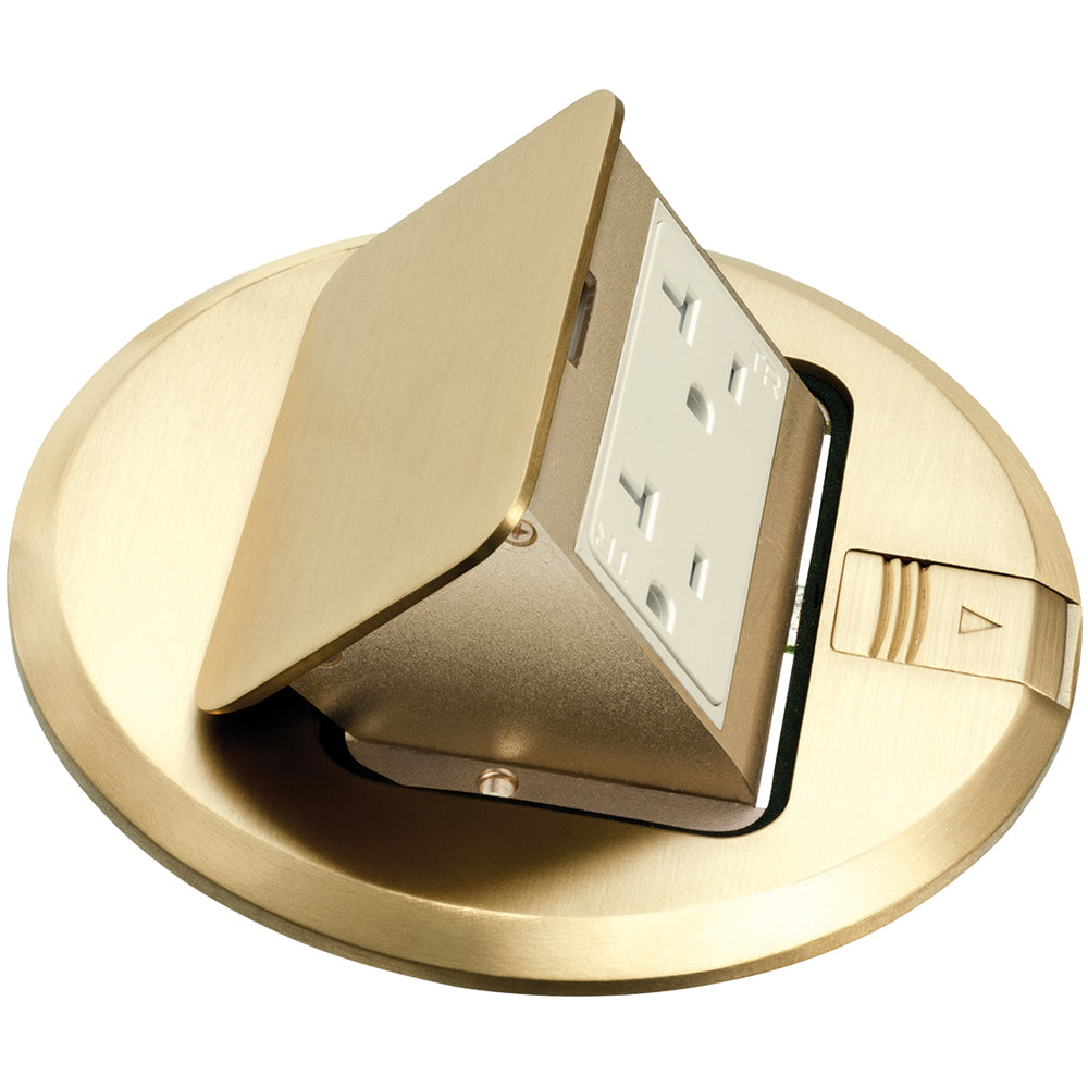 Arlington Brs Pop-Up Cvr w/ Recpt & Leveling Ring - Brass 15A Decor
