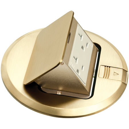 Arlington Brs Pop-Up Cvr w/ Recpt & Leveling Ring - Brass 15A Decor