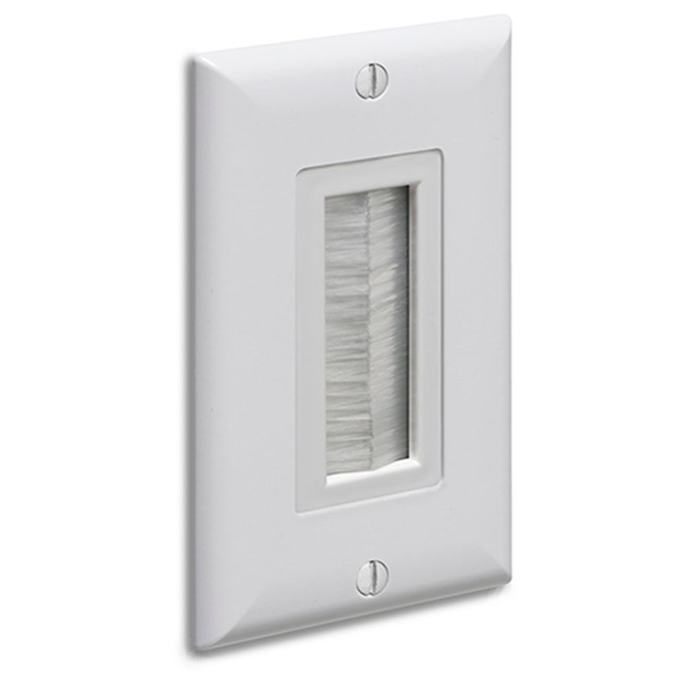 Arlington Brush With Wall Plate - Cable Entry Device, White, Non-Metallic