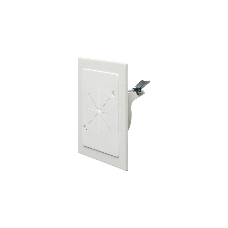 Arlington Cable Entr Slotted Cvr, White, Wall Mount Bracket