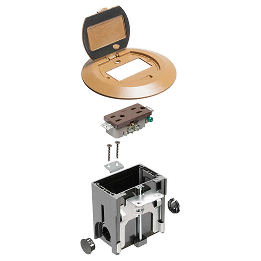 Arlington Caramel Rd Adj Flr Box - Adjustable Non-Metallic Floor Box