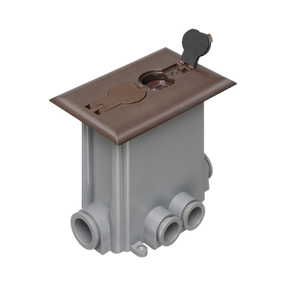 Arlington Concrete Floor Box Flip Br - Non-Metallic Brown Cover