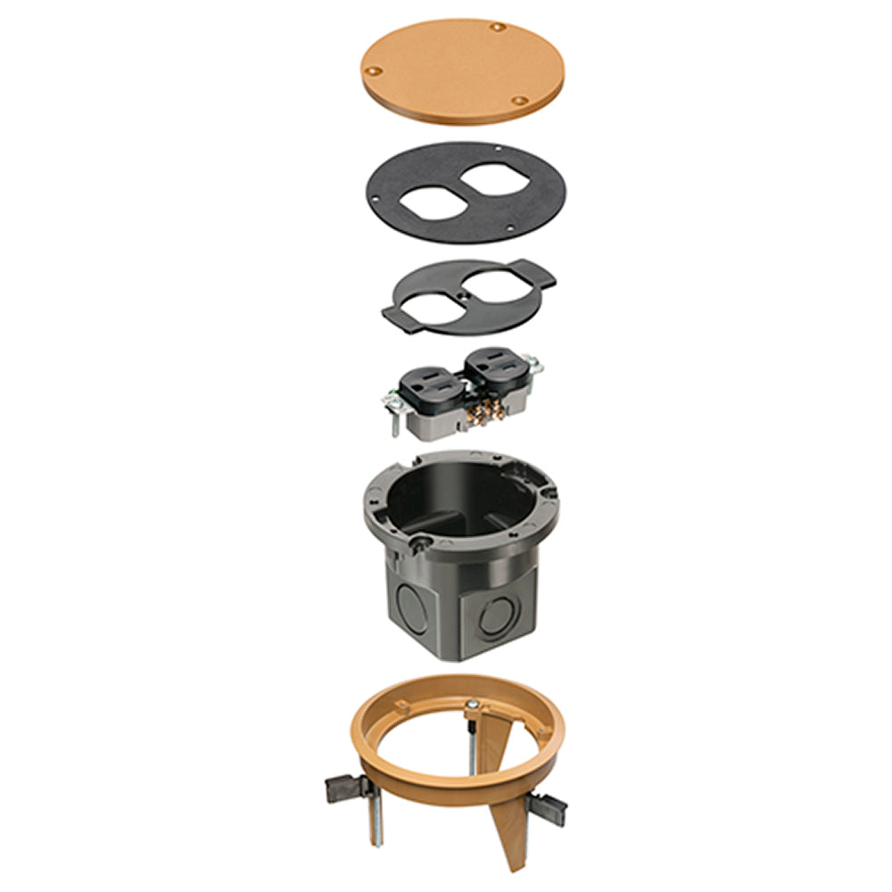 Arlington Dropin Floor Box Crml - Non-Metallic Round Cover Kit