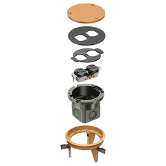 Arlington Dropin Floor Box Crml - Non-Metallic Round Cover Kit