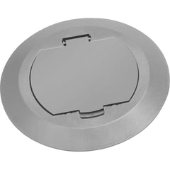 Arlington Gray Floor Box Cover P - Round Plastic Kit with Flip Lid