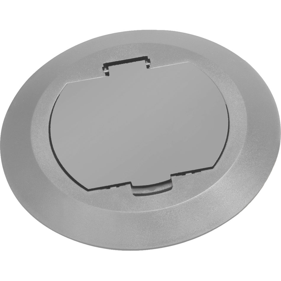 Arlington Gray Floor Box Cover P - Round Plastic Kit with Flip Lid