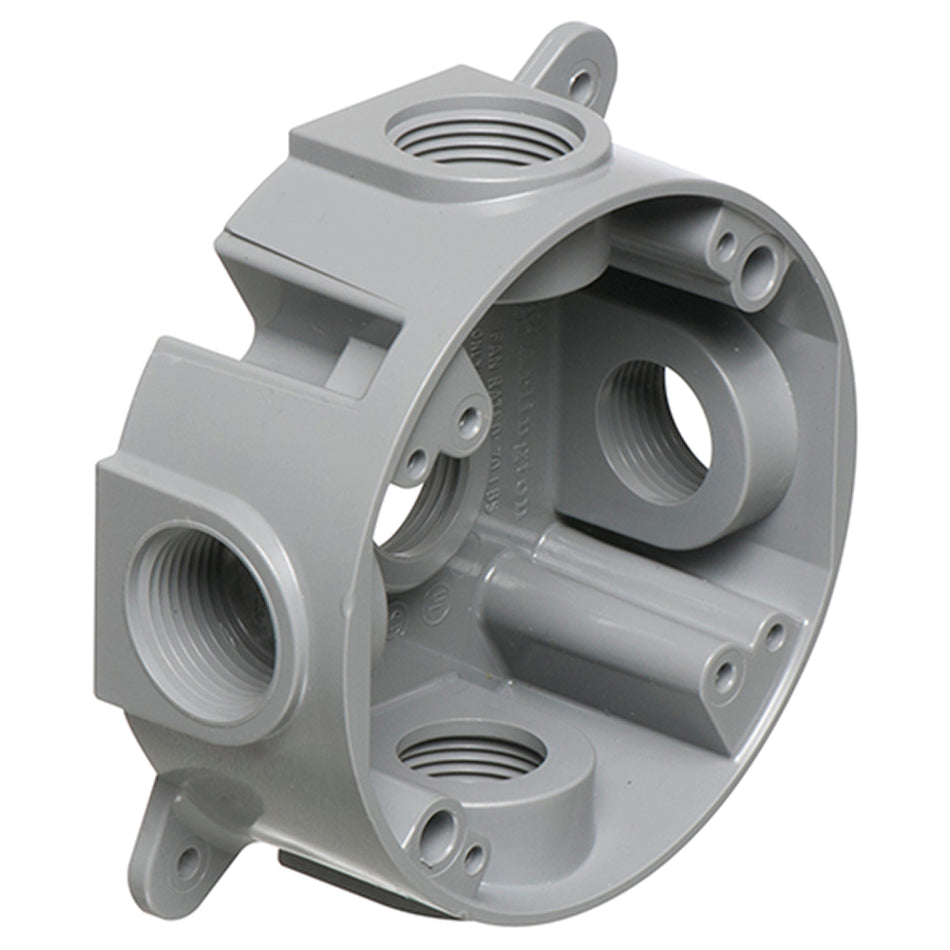 Arlington Gray Weatherproof Box - Non-Metallic, 21.8 cu. in., 3/4" NPT