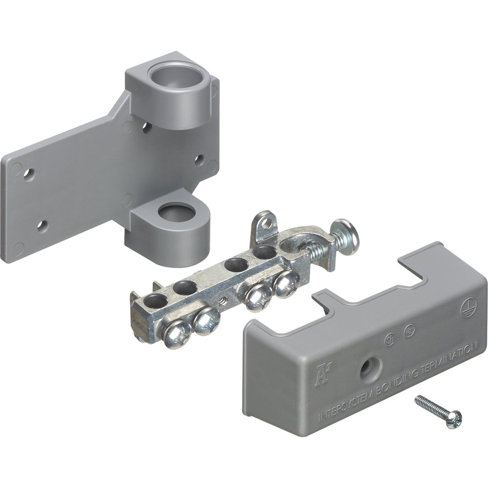 Arlington Grd Bridge W/Pvc Adapt - 4 Termination Points, Zinc, Grey