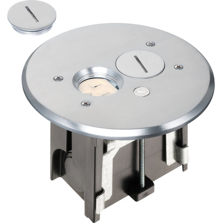 Arlington Nickel Adj Floor Bx-Ro - Adjustable Round Metallic Box